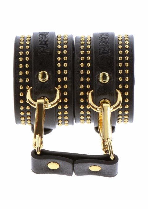 TABOOM Studded Wrist Cuffs Set czarne mankiety z ćwiekami regulowane