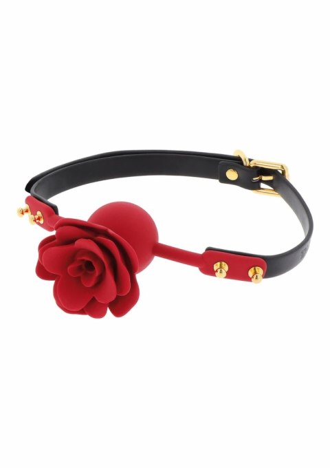 TABOOM Wild Roses Ball Gag silikonowy z regulowanym paskiem czarny