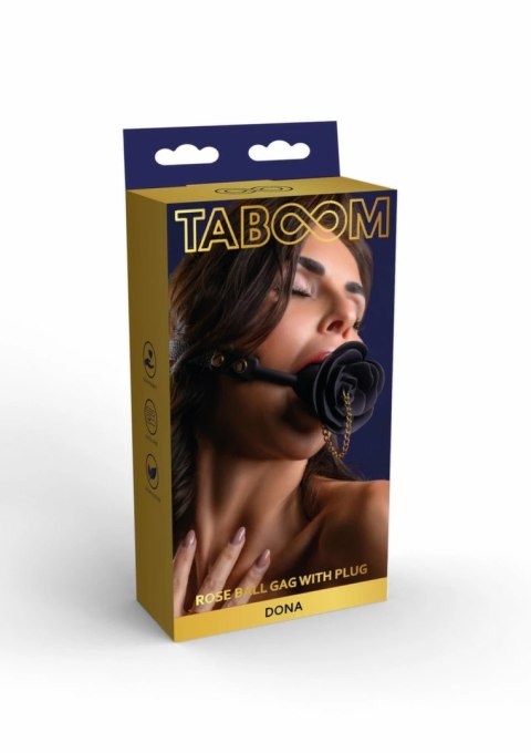 Taboom Dona Rose Ball Gag with Plug - silikonowy knebel z zatyczką