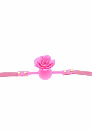 Taboom Malibu Rose Ball Gag silikonowy z regulowanym paskiem rożany