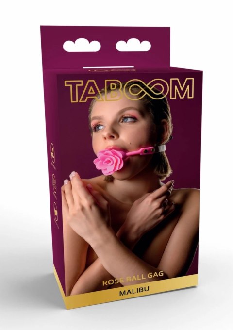 Taboom Malibu Rose Ball Gag silikonowy z regulowanym paskiem rożany