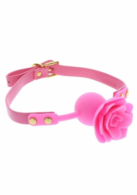 Taboom Malibu Rose Ball Gag silikonowy z regulowanym paskiem rożany