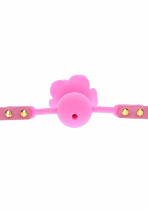 Taboom Malibu Rose Ball Gag silikonowy z regulowanym paskiem rożany