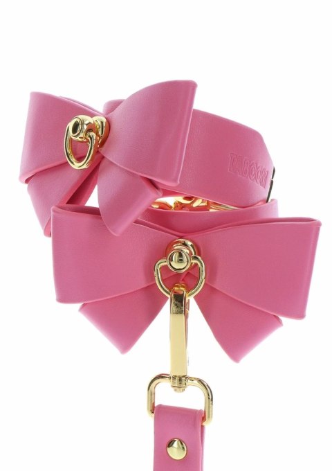 Taboom Malibu Wrist Cuffs rożowe mankiety z kokardką, regulowane
