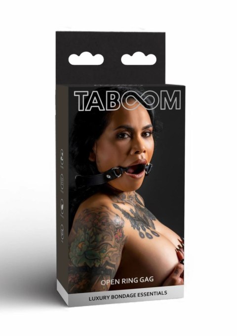 Taboom Open Ring Gag silikonowy z regulacją i welurową wyściołką