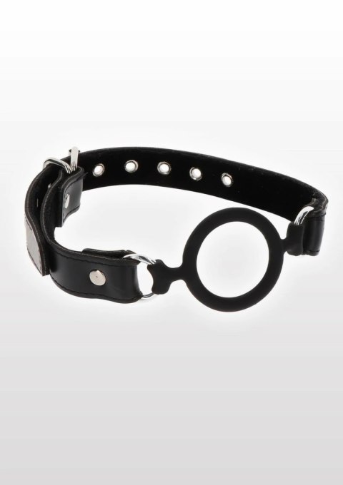 Taboom Open Ring Gag silikonowy z regulacją i welurową wyściołką