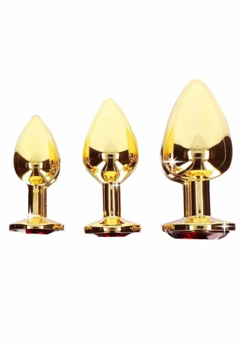 Taboom Plug With Diamond Jewel L złoty z czerwonym kryształem