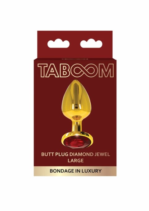 Taboom Plug With Diamond Jewel L złoty z czerwonym kryształem