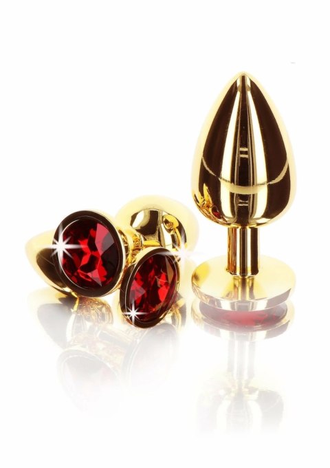 Taboom Plug With Diamond Jewel L złoty z czerwonym kryształem