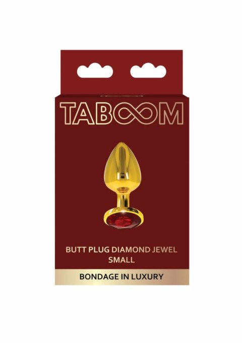 Taboom Plug With Diamond Jewel S złoty z czerwonym kryształem