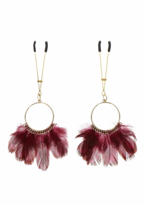 Taboom Tweezers With Feathers - eleganckie klipsy z piorkami, regulowane