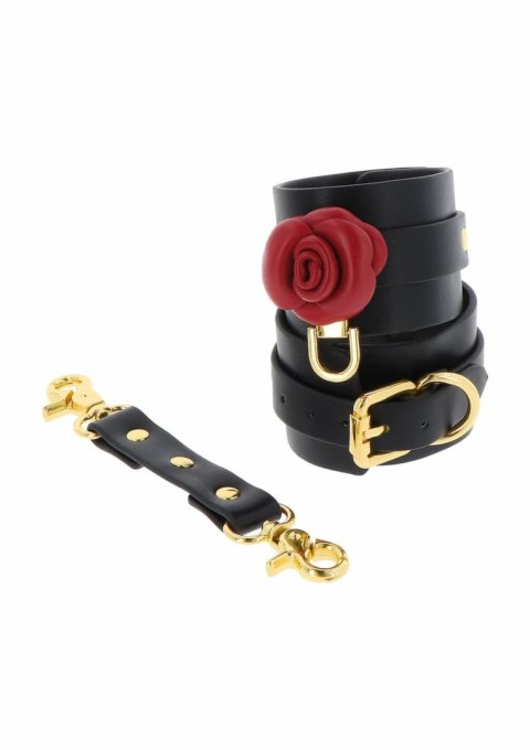 Taboom Wild Roses Ankle Cuffs - mankiety na kostki z rożą, czarne