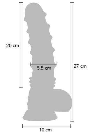 Dragon Monster Dildo silikonowy model XL z funkcją wibracji i przyssawką