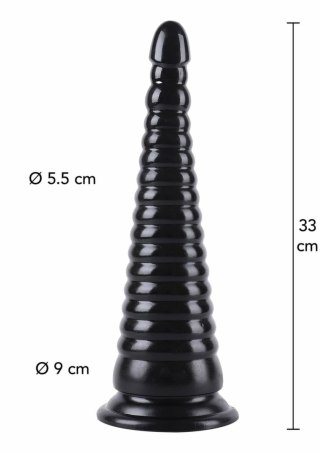HIDDEN DESIRE Extreme Anal Cone 33 cm - model XXL, czarny, PVC