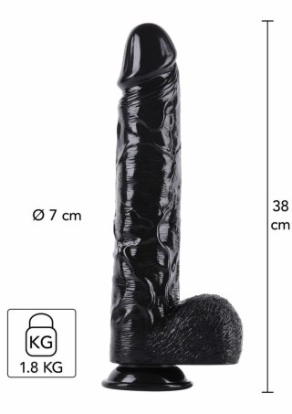 HIDDEN DESIRE Extreme Dong 38 cm - model XXL, szeroka podstawa, czarny