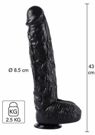 HIDDEN DESIRE Extreme Dong 43 cm - model XXL, czarny, PVC