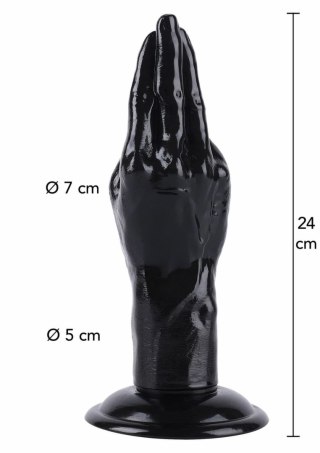HIDDEN DESIRE Extreme Hand Fucker 24 cm - model XXL, czarny PVC