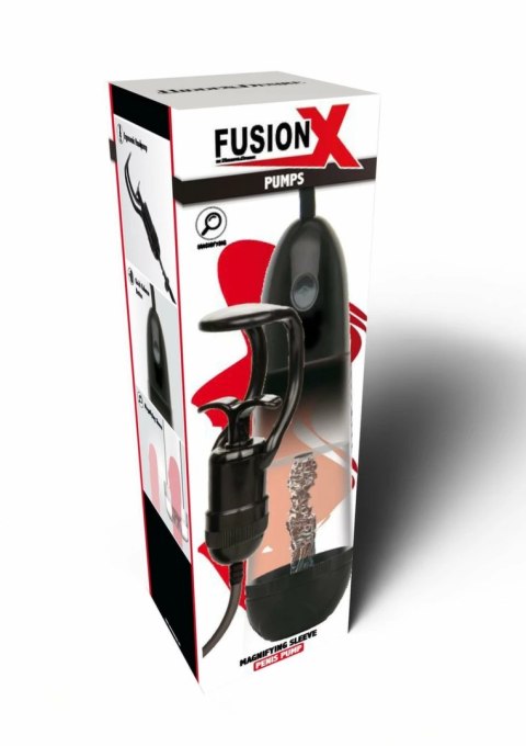 HIDDEN DESIRE FUSION X Magnifying Sleeve - pompa powiększająca z przezroczystą tuleją