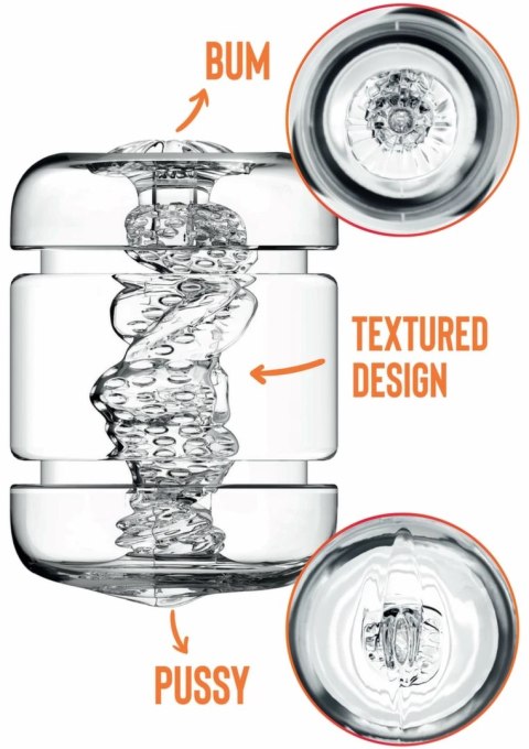 PRIVATE Crystal Clear Duo Sleeve - przezroczysta maszyna intymna 2w1
