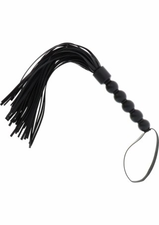 Short Beaded Flogger Whip czarny bat z koralikami PU Leather 40 cm