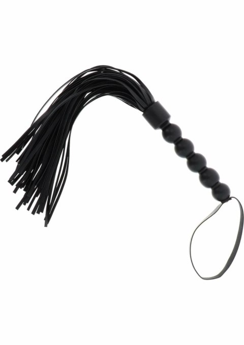 Short Beaded Flogger Whip czarny bat z koralikami PU Leather 40 cm