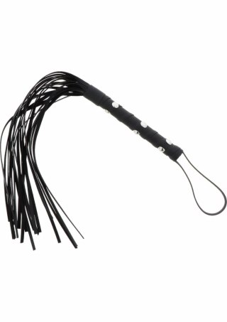 Short Studded Flogger Whip krotki bat z ćwiekami PU czarny