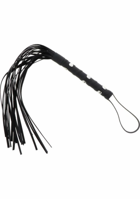 Short Studded Flogger Whip krotki bat z ćwiekami PU czarny