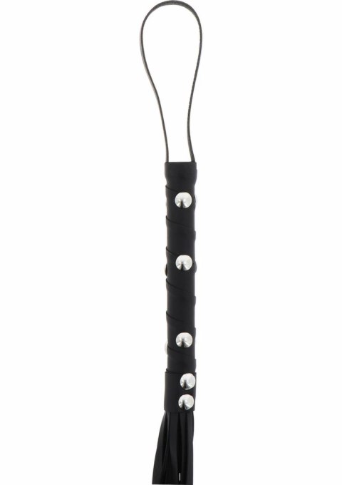 Short Studded Flogger Whip krotki bat z ćwiekami PU czarny