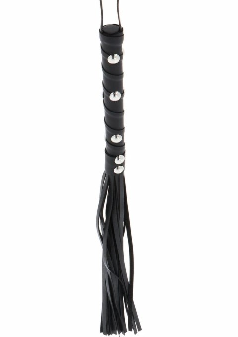 Short Studded Flogger Whip krotki bat z ćwiekami PU czarny