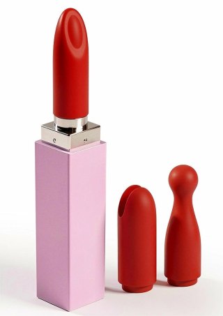 Xocoon Sealed With A Kiss Lipstick Vibe - kompaktowy stymulator z 3 końcowkami