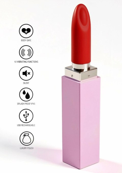 Xocoon Sealed With A Kiss Lipstick Vibe - kompaktowy stymulator z 3 końcowkami