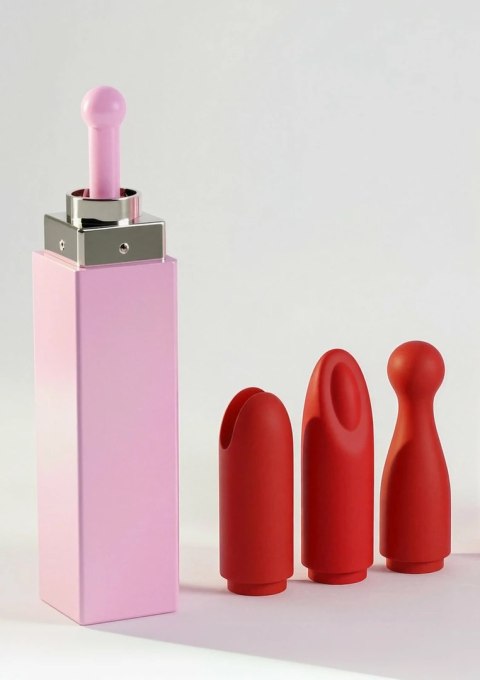 Xocoon Sealed With A Kiss Lipstick Vibe - kompaktowy stymulator z 3 końcowkami
