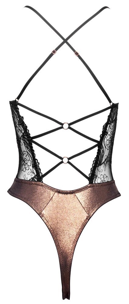 Cottelli LINGERIE Body Copper S z połyskiem i koronką, miedziany