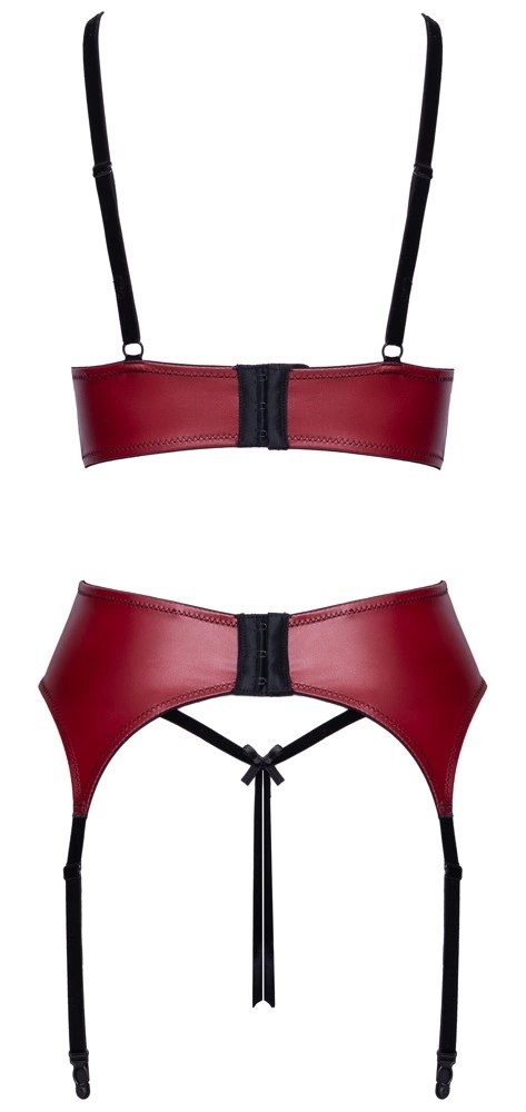 Cottelli LINGERIE komplet bielizny 3-częściowy, czerwono-czarny, M