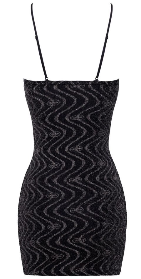 Cottelli PARTY Mini Dress S czarna sukienka z połyskiem, regulowane ramiączka