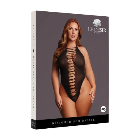 Le Desir Jordan Open Work Body Queen Size czarny XXL-5XL elastyczny