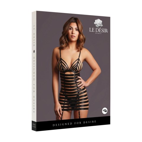 Le Desir Lola Strappy Set Dress czarna elastyczna sukienka z paskami One Size