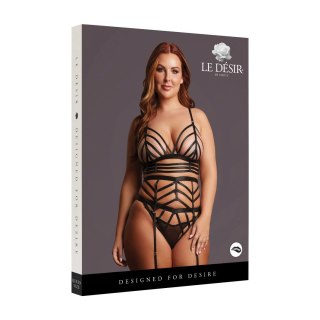 Le Desir Lola Strappy Set Queen Size komplet dwuczęściowy czarny XXL-5XL
