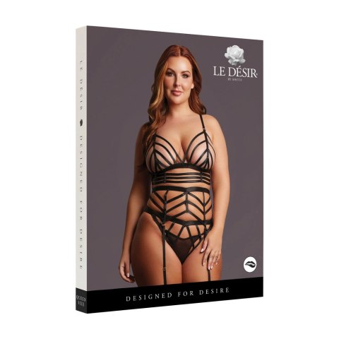 Le Desir Lola Strappy Set Queen Size komplet dwuczęściowy czarny XXL-5XL