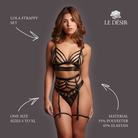 Le Desir Lola Strappy Set komplet dwuczęściowy czarny uniwersalny S-XL