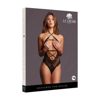 Le Desir Olympia Body z Koronką i Odsłoniętym Krokiem Czarny One Size