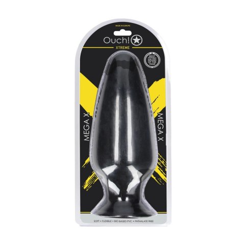 Mega X Plug anatomiczny 29 cm czarny z przyssawką