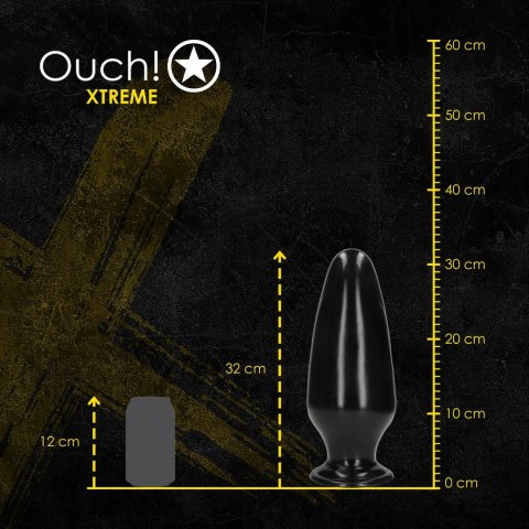Mega X Plug anatomiczny 29 cm czarny z przyssawką