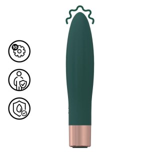Mini Bullet Vibrator Forest Green - kompaktowy masażer silikonowy USB
