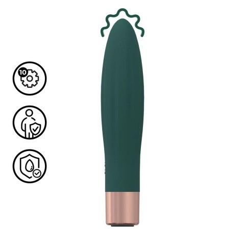 Mini Bullet Vibrator Forest Green - kompaktowy masażer silikonowy USB