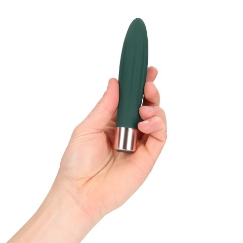 Mini Bullet Vibrator Forest Green - kompaktowy masażer silikonowy USB