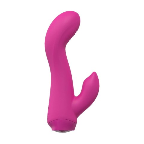 Mini Curved Rabbit Vibrator Pink - masażer dwusilnikowy silikonowy