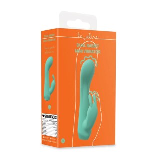 Mini Dual Rabbit Vibrator Green - kompaktowy masażer dwusilnikowy