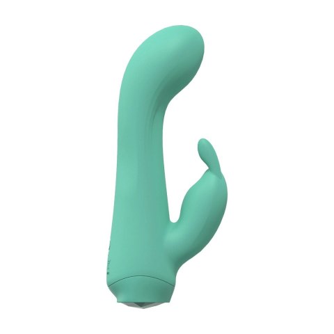 Mini Dual Rabbit Vibrator Green - kompaktowy masażer dwusilnikowy