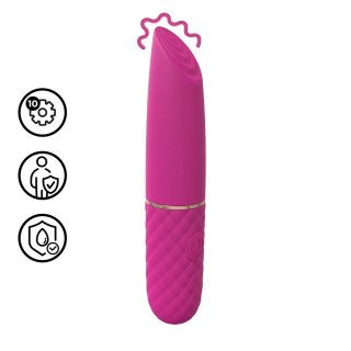 Mini Lipstick Vibrator Pink - kompaktowy masażer silikonowy 10 trybow